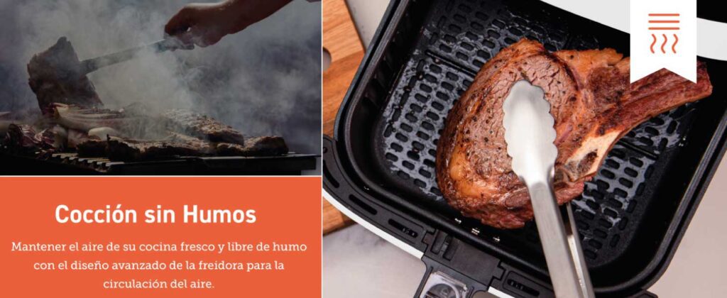 Cosori 5.5 L freidora sin aceite ventaja cocinar sin humos